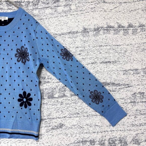 Mila Schon Floral & Dot Embroidered Knit Sweater with Lurex Lines Autumn/Winter - Picture 2 of 5